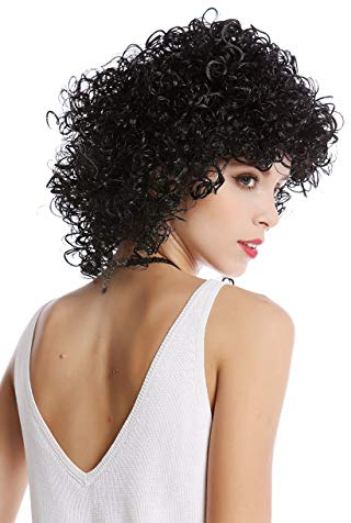WIG ME UP - 90828-ZA103 Perücke Damen Halloween Karneval schwarz stark gelockt kraus Locken Volumen Afro Karibik Latina Look Griechische Göttin