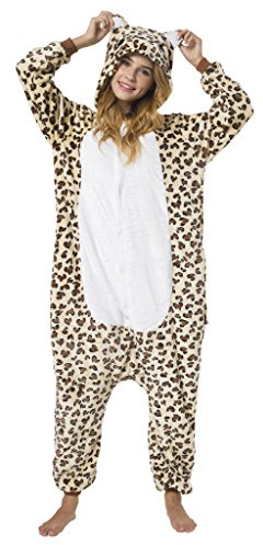 Katara 1744 - Costume Animale Pigiama intero Kigurumi Carnevale, Leopardo - Taglia XL