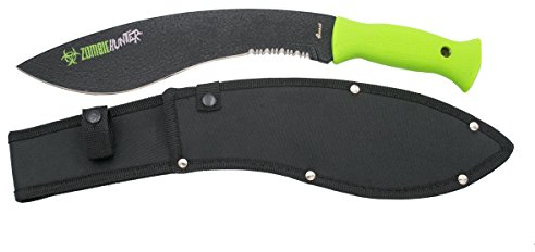 THIRD Machete, 27,5 cm Klinge aus rostfreiem Stahl mit grünem ABS-Griff, mit Nylonscheide, Modell S2014, Gesamtlänge 39,5 cm, Werkzeug für Sport und Jagd.