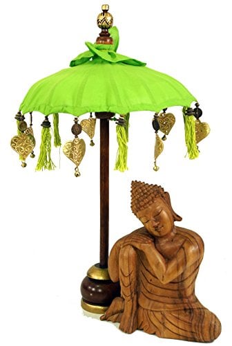 GURU SHOP Zeremonienschirm, Asiatischer Dekoschirm - Klein/Lemon, Grün, 68x40x40 cm, Zier- & Sonnenschirme