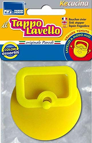 PARODI & PARODI - Tappo Lavandino Bagno Cucina Universale in Plastica, Tappo Lavabo Lavello per Tutti i Lavandini con Anello di Chiusura, Accessori Casa Bagno Cucina Utili, Colori Assortiti, Diam 5,2