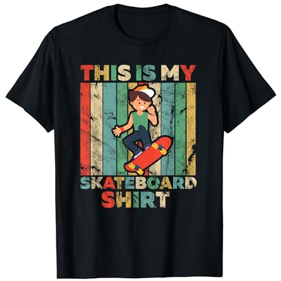 Das ist mein Skateboard Retro Junge Mädchen Design T-Shirt