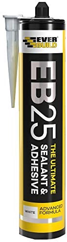 Everbuild EB25 The Ultimate Sealant and Adhesive Cartridge – Hybrid Polymer Adhesive – Waterproof and Weatherproof – White – 300ml