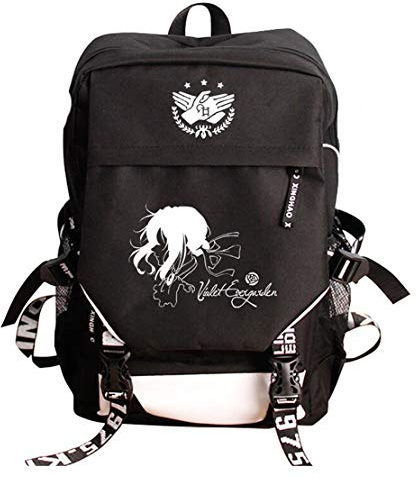 WANHONGYUE Violet Evergarden Anime Cosplay Rucksack Schultasche Laptop Backpack mit USB-Ladeanschluss Schwarz / 3