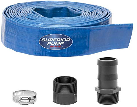 Superior Pump 99621 Kit de tuyau d'évacuation à plat, 4 pièces, 3,8 cm par 7,6 m