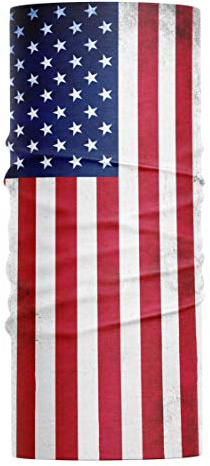 Purple Print House Headwear USA Flag Snood - Multifunctional Grunge American Flag United States America Bandana Headband Neck Gaiter Men Women Kids - Face Covering Balaclava