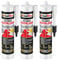 Isolbau Lot de 3 tubes de colle d'étanchéité, pour bitume, mastic pour l'installation et la réparation de bardeaux de bitume, noir, 310 ml pour chaque tube