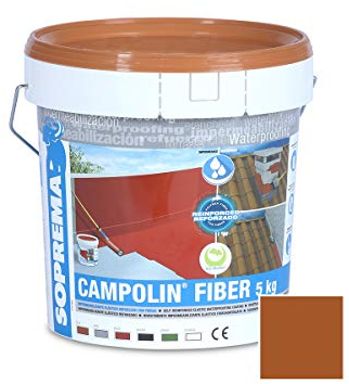 SOPREMA CAMPOLIN FIBER 5 KG TEJA Impermeabilizante de Caucho acrílico Armado con Fibras