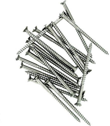 Lot de 20 vis à bois à tête fraisée fendue en acier inoxydable A2 n°9 4,5 x 16 mm