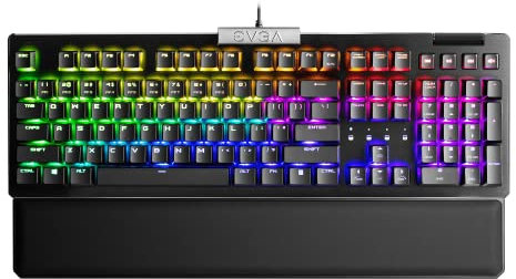 EVGA Z15 RGB Mechanische Gaming-Tastatur (linearer Schalter) RGB Hintergrundbeleuchtung LED, Hot Swappable Kailh Speed Silver Switch 821-W1-15US-KR US-Layout