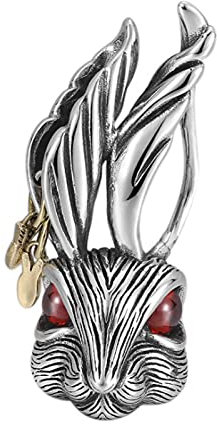 HCMA Unisex Anhänger Hase Tropfen Silber Schmuckanhänger Hip-Hop Street Silber Anhänger für Männer & Frauen