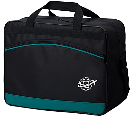BAMBINIWELT Reisetasche HANDGEPÄCK Boardgepäck Bordcase 40x20x25 40x30x20 Ryanair Wizzair (groß (40x30x20), schwarz-türkis)