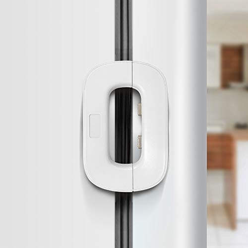 AMOMYDOG Blocco Frigorifero, Serratura per Frigorifero, Blocco Sicurezza per Bambini con Adesivo 3M, Blocco Serratura Cassetti per Bambini (Bianco)