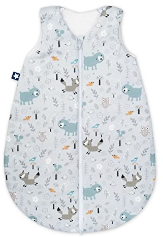 Julius Zöllner Sommerschlafsack Jersey, 0,5 TOG, waschbar bei 60°C, Made in Germany, OEKO TEX Standard 100, Smart Friends, Gr. 50/56