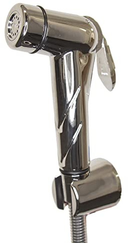 tecuro Bidet WC Handbrause Set SHATTAF, chrom, 1-strahlig, 1,20 m Schlauch und Wandhalter - T1401C