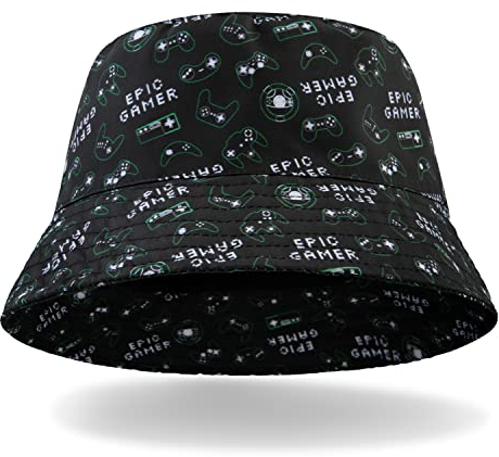 CityComfort Bucket Hat Kinder Mützen Fischerhut Jungen Mädchen Fischermütze Anglerhut Sonnenhut Kinder (Schwarz)