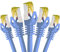 BIGtec LAN Kabel 5 Stück 1m Netzwerkkabel CAT7 Ethernet Internet Patchkabel CAT.7 blau Gigabit doppelt geschirmt Netzwerke Router Switch 2 x Stecker RJ45 kompatibel zu CAT.5 CAT.6 CAT.6a CAT.8