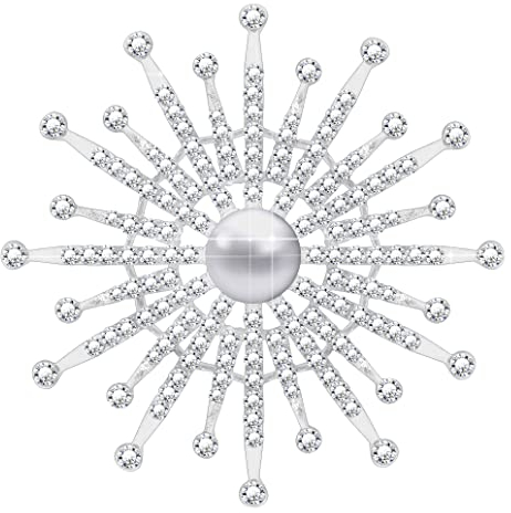 KristLand Broche Fleur De Soleil en Cristal Broche De Mariée Art Déco Vintage Mariage Fiançailles Fête Demoiselle d'honneur Cadeau pour Femme Dames