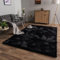 TT Home Wohnzimmer Hochflor Teppich Langflor Soft Kaninchenfell Fell Imitat Weich, Farbe: Schwarz, Größe:160x230 cm