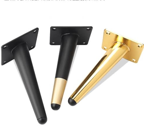 KOOEIN Moderne Möbelfüße,4 Pcs,Metall Tischbeine,schwarz/Gold Sofabeine,abgewinkelte Beine,DIY Beine,Schrankbeine,Bettbeine,Kommode,Design Möbelfüße,Gold-15cm/6in