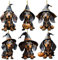 Autoshängeverzierung, 6pcs 3inch Acryl Dackel Kürbiswagen Anhänger, Hunde Rückspiegel Spiegel Hängende Dekor, Weihnachtsbaum -Ornamente für Halloween -Weihnachtsdekoration