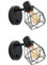 Lightess 2 Stück Wandleuchte Innen Dimmbare E27 Wandlampe Schwarze Metall Wandleuchte mit Schalter Retro Käfiglampe flur Schlafzimmer Wohnzimmer mit Drehbaren Lampenschirm(Ohne Glühbirnen)
