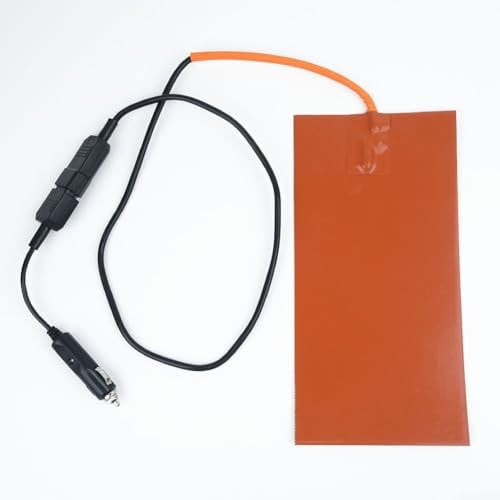 RANRAO 12V 100W Silicone Heating Pad, Flexible Silicone Rubber Heater Mat for Pizza Delivery Bag, 65°C Thermostat, 152x304mm