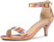 Perphy Open Toe Ankle Strap Kitten Heel Sandals for Women Rose Gold 6.5 UK/Label Size 8.5 US
