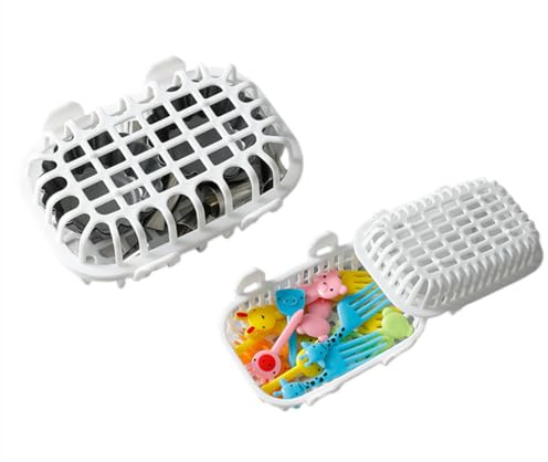 XXWZJH Dishwasher Storage Basket ，Dishwasher Basket ，Small Items Cleaning Basket ，Kitchen Tools Accessories Soaking Box Storage Box Dish Fork Chopstick Storage for Dishwasher Special,2pcs