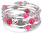 BULINLIN Pulsera Envolvente de Plata para Mujer Pulsera Multicapa de Cuentas de Plata Joyas Bohemio Cumpleaños Regalos para Madres(Hot pink)