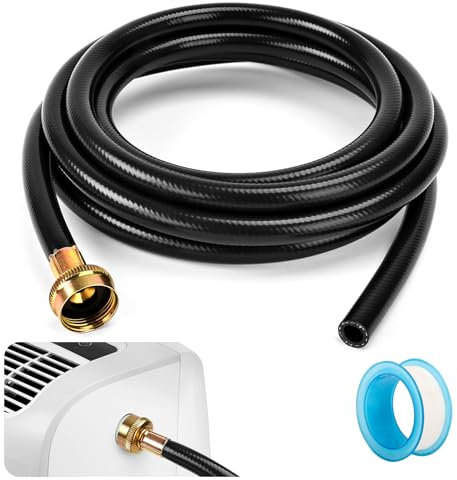 UCandy Dehumidifier Drain Hose 3/4 Inch FHT, 12 Ft,with Premium Brass Connectors to Prevent Water Leakage, Drain Hose Compatible with Most Brands of Dehumidifiers