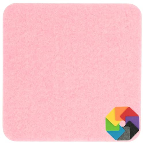 Design Filz Untersetzer eckig - 20x20cm in rosé für Glas, Getränke, Bar, Tasse, Vase