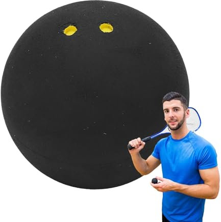 Eastuy Squashbälle Double Yellow Dot,Squashbälle,Gummi-Squashball 38 mm, doppelter gelber Punkt - Squashschlägerbälle für langsames Spiel, professioneller Raquet-Handballball für professionelle