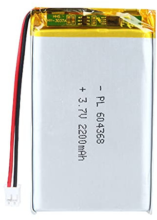 Batterie LiPo 3,7 V, 3,7 V 2200 mAh 604368 lithium-polymère avec connexion 2P-PH avec pas de 2,0 mm