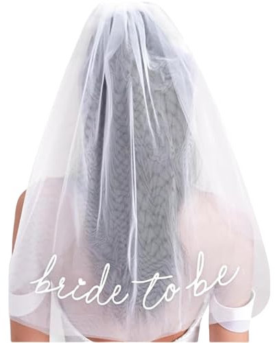 Moguri Voile brodé pour la future mariée, voile de mariée pour enterrement de vie de jeune fille, accessoire pour enterrement de vie de jeune fille, bandeau pour future mariée