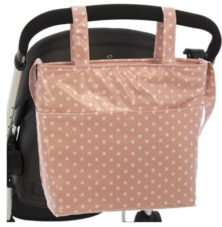 ROSY FUENTES Bolso para Silla de Paseo - Talega para Silla de Paseo Incluye Bolsillos Interiores - Limpieza Sencilla -Rosa Pastel