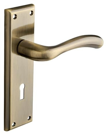 Designer Levers - Minerva Lever Lock Door Handle Antique Brass