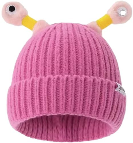 Pwzoax Monster Tentacle Hat, Winter Parent-Child Cute Glowing Little Monster Knit Hat Retractable Glowing (One Size,Pink)