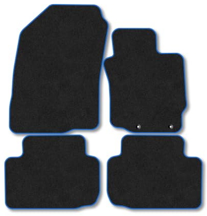 Mitsubishi Eclipse Cross (2017+) [Automatic] Carpet Car Mats | Blue Edge Trim Tailored Fit Floor Mats Full Coverage Protection Accessories Easy Clean Anti Slip Made in the UK