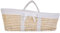 CHILDHOME, Couffin Osier pour bebe, Panier Moise en Feuille de Maïs, Matelas Inclu, Avec Poignées, Habillage Jersey Ecru