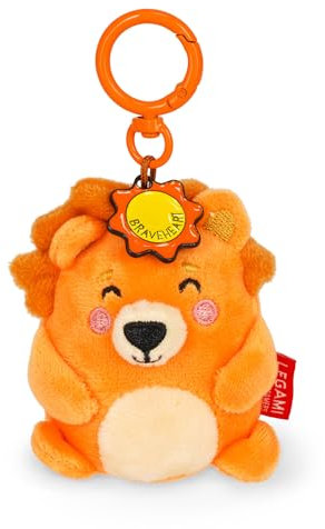 LEGAMI - Porte-clés Super Soft! Thème Lion, Porte-clés en Peluche, Pendentif avec Message gravé et Mousqueton en Zinc, 7x11 cm