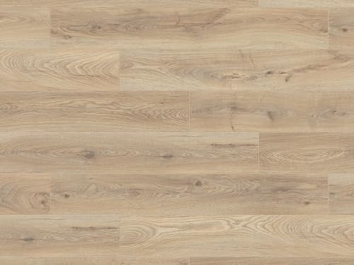 TRECOR® Klick-Vinylboden Eiche Landhausdiele HDF 9 mm Stark, 0,30 Nutzschicht, Holzstruktur 1-Stab I für 27.99 €/m² (Ashland Oak, Musterstück ca. 30 cm)