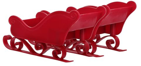 Amosfun 2stücke Weihnachtsschlitten-dekor Aus Plastik Roter Tischschlitten-Ornament Schlitten-Figur Für Weihnachtsdeko Weihnachtsmann-Schlitten-Dekoration Plastikschlitten Für Regal Oder k