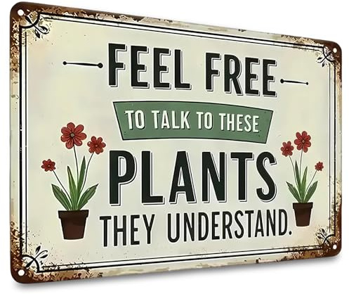 Garden Signs, Garden Metal Plaques for Outside, Vintage Wall Art Hanging Iron Painting, Gardening Gifts for Gardening Lovers and Yard Outdoor Decor, 11.81×7.87in （30 * 20cm)