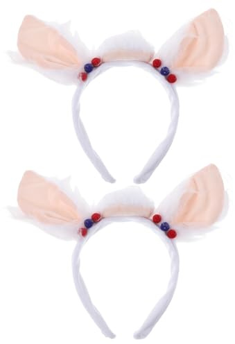 BESPORTBLE 2er-Pack niedliche Alpaka-Ohren-Haarreifen – Tier-Cosplay-Haarreifen für Partys – Hübscher Tierohren-Kopfschmuck für Kostüme, Plüsch-Bauernhof-Haaraccessoires