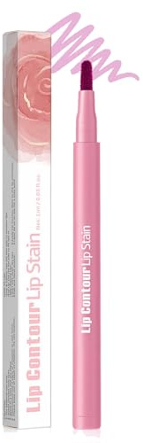 Matte Lip Liner Stain,2 in 1 Lip Stain Pen,Long Lasting Plumping Lipstain,Smooth Application,Easy Removable Lips Liner for No Smudge Look,Natural Makeup Stains for Women Girls (#1 Soft Pink)