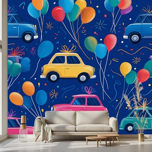 Kioldoq Auto Lkw Ballon Fototapete 150x100cm, Zug Kind Tapete
