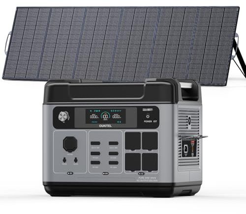 OUKITEL 3200W Estación de Energía Portátil con Panel 500W | 2048Wh Generador Solar, Carga Rápida 80% en 45min, Batería LiFePO4, 16 Puertos, Power Station para Camping y Emergencia