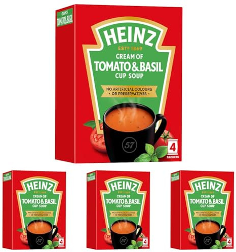 Heinz Cream of Tomato & Basil Cup Soup 4 x 22g (88g) (Pack of 4)