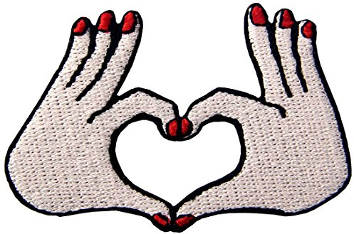 LIEBE Zeichen Handsymbol Gesticktes Abzeichen Eisen Auf Nähen Auf Flecken